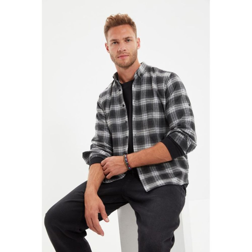 NWT Trendyol Men Slim fit Button placket Woven Shirt